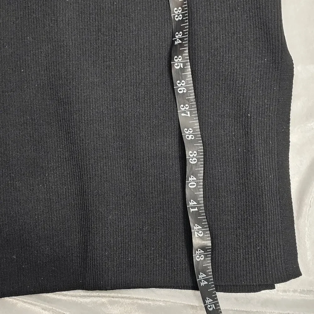 The Drop Yasmin Black Side Slit Rib Knit Midi Tank Dress Women's Size L NWT - Picture 14 of 14